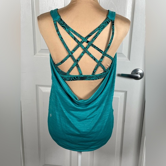 Lululemon Free To Be Serene Tank (2 In 1) *Medium Support Heathered Spirit Green - Picture 8 of 10